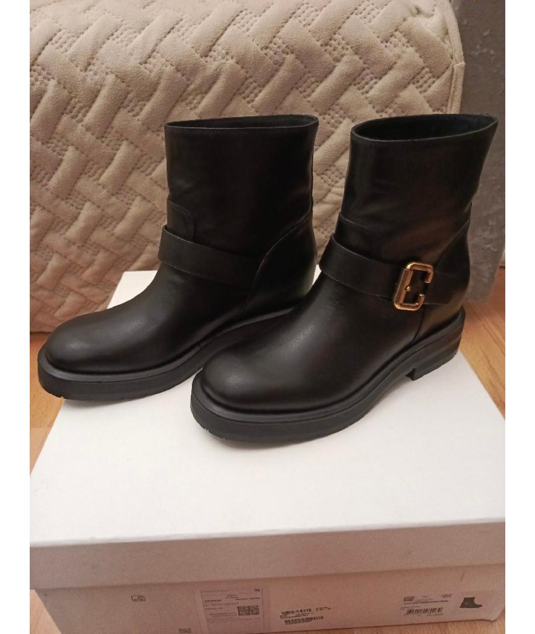 CHLOE Черные кожаные ботинки, фото 5