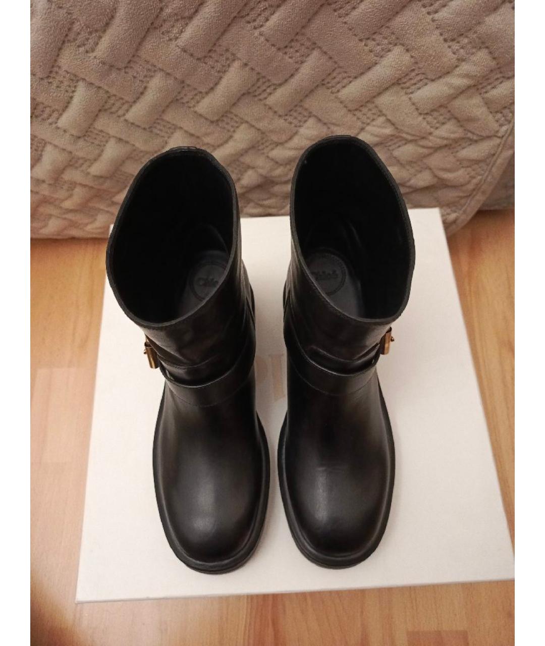 CHLOE Черные кожаные ботинки, фото 3