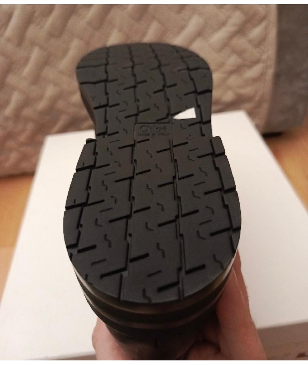 CHLOE Черные кожаные ботинки, фото 6