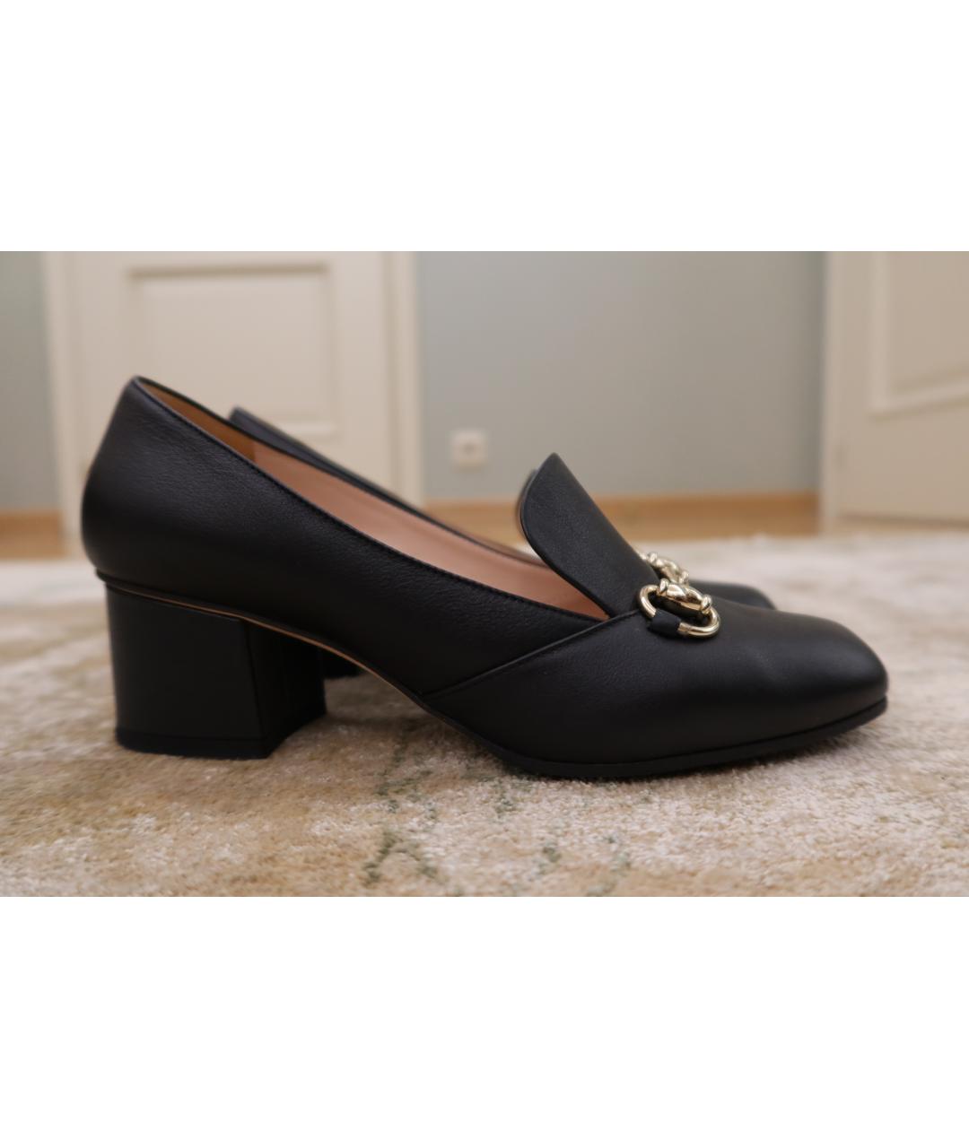 GUCCI Черные кожаные туфли, фото 7