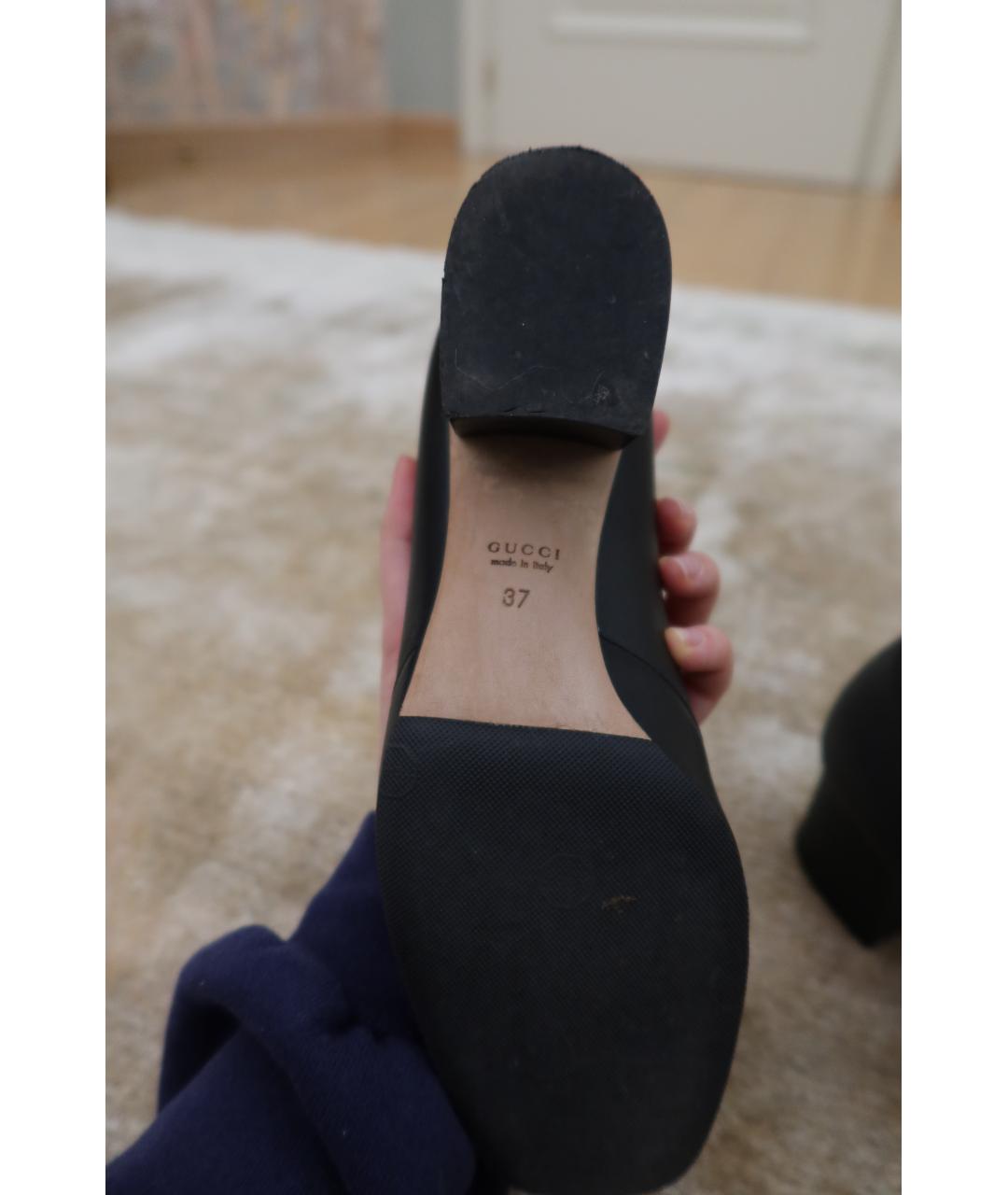 GUCCI Черные кожаные туфли, фото 5