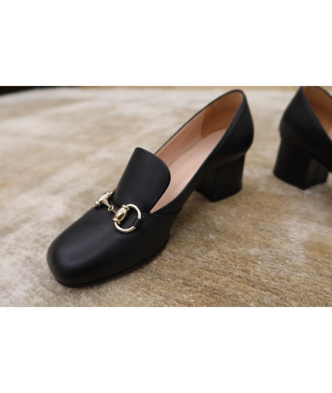 GUCCI Черные кожаные туфли, фото 6