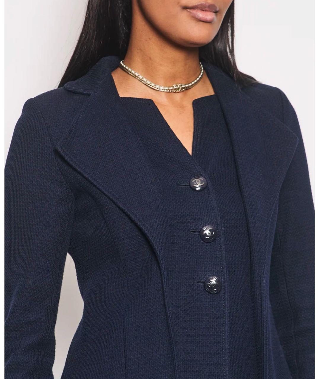 CHANEL Темно-синий хлопковый жакет/пиджак, фото 6