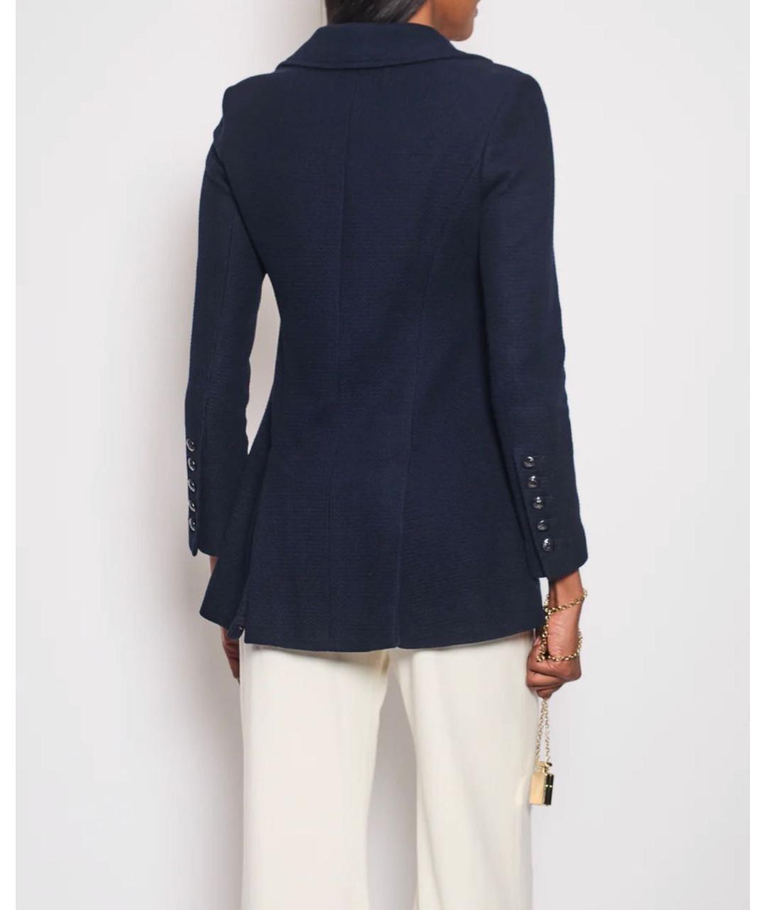 CHANEL Темно-синий хлопковый жакет/пиджак, фото 7