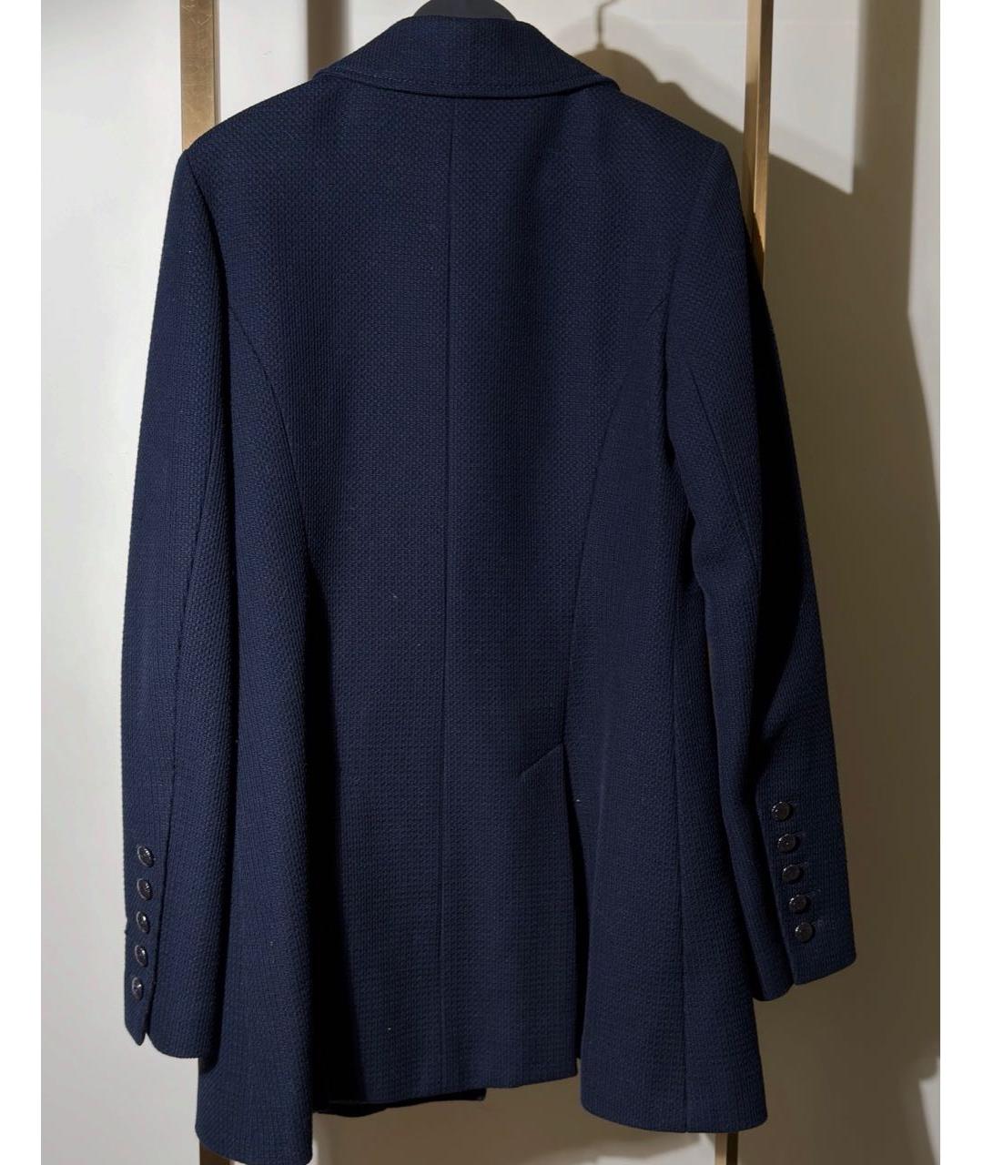 CHANEL Темно-синий хлопковый жакет/пиджак, фото 2