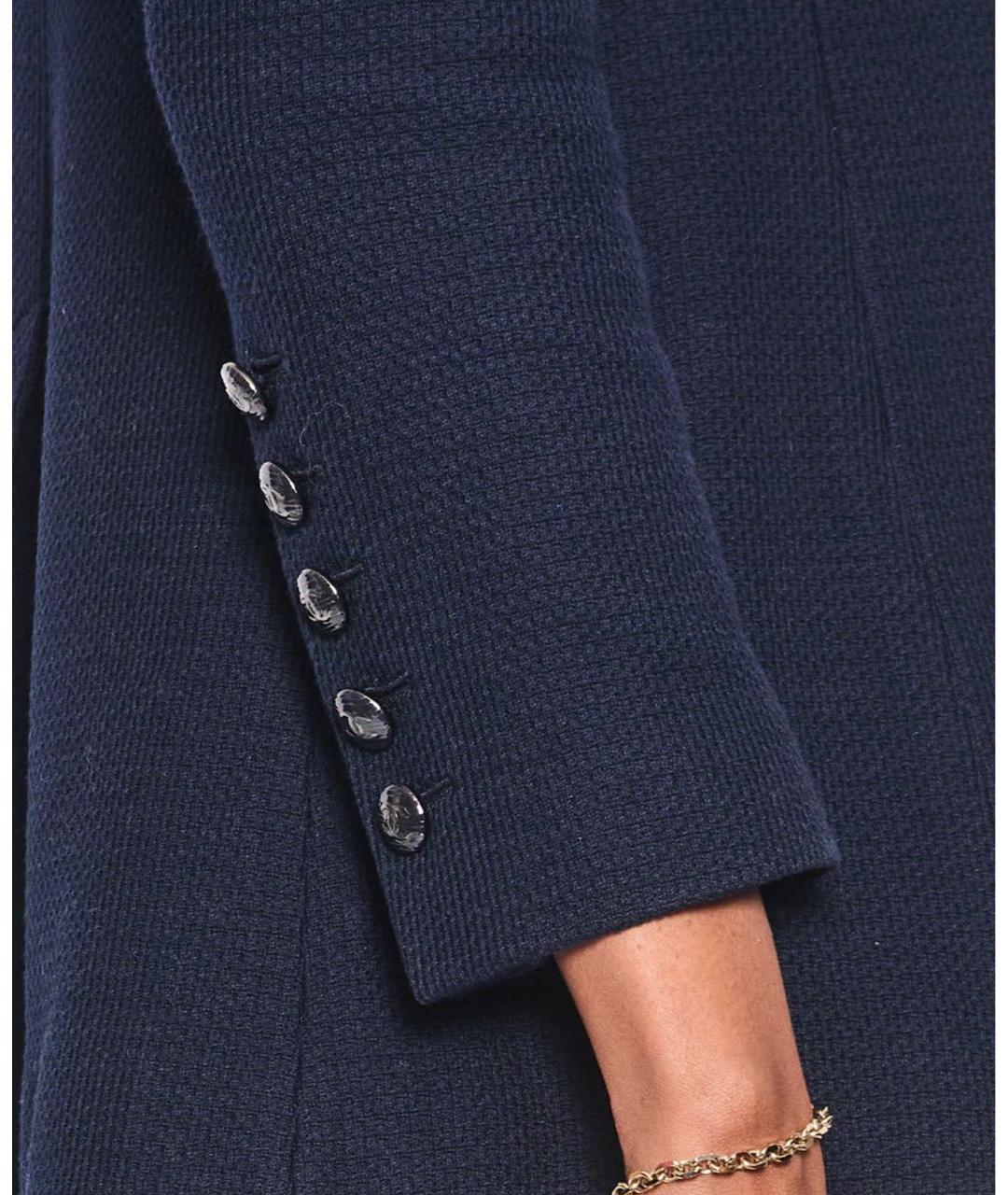 CHANEL Темно-синий хлопковый жакет/пиджак, фото 8