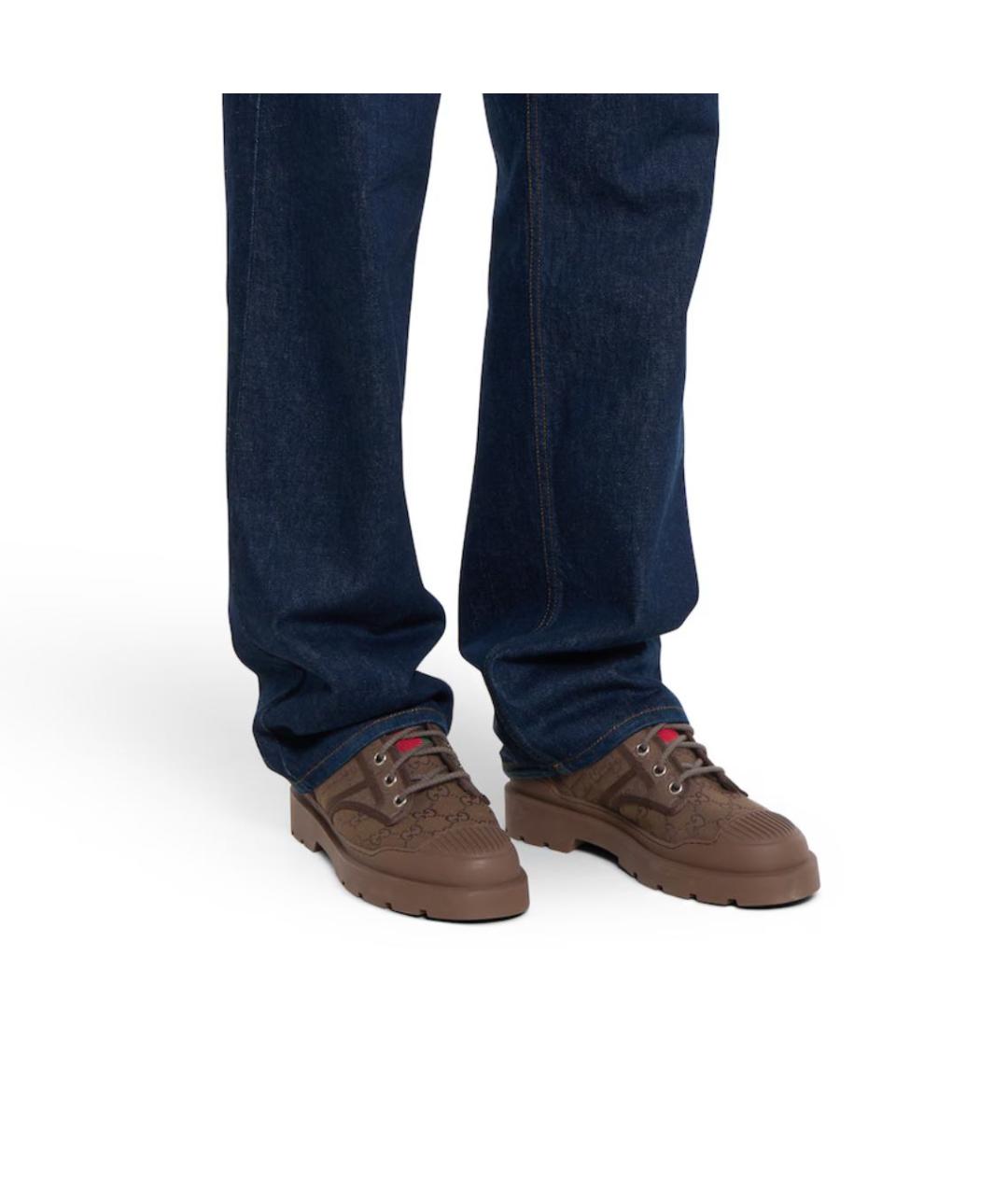 GUCCI Коричневые низкие кроссовки / кеды, фото 3