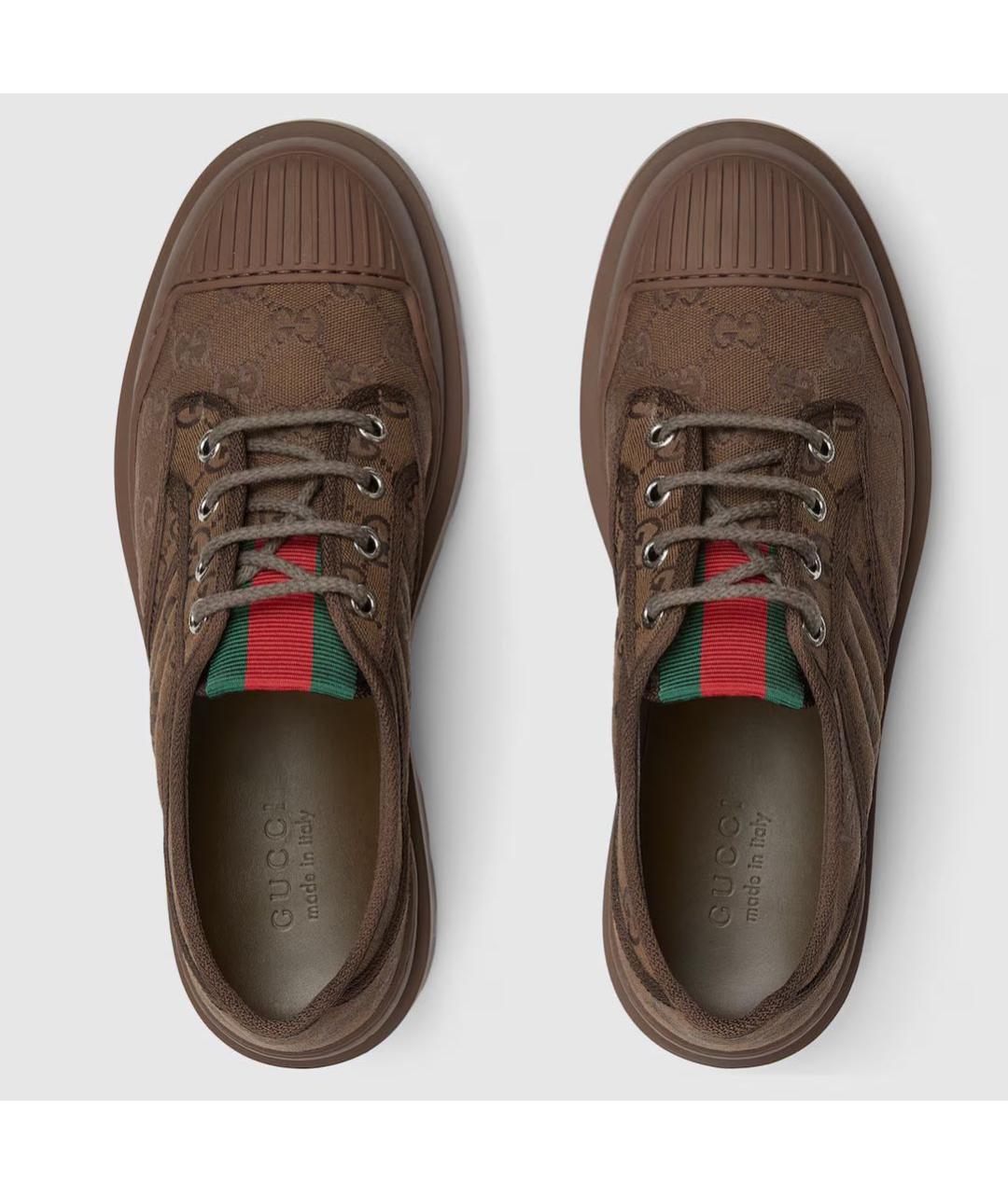 GUCCI Коричневые низкие кроссовки / кеды, фото 5