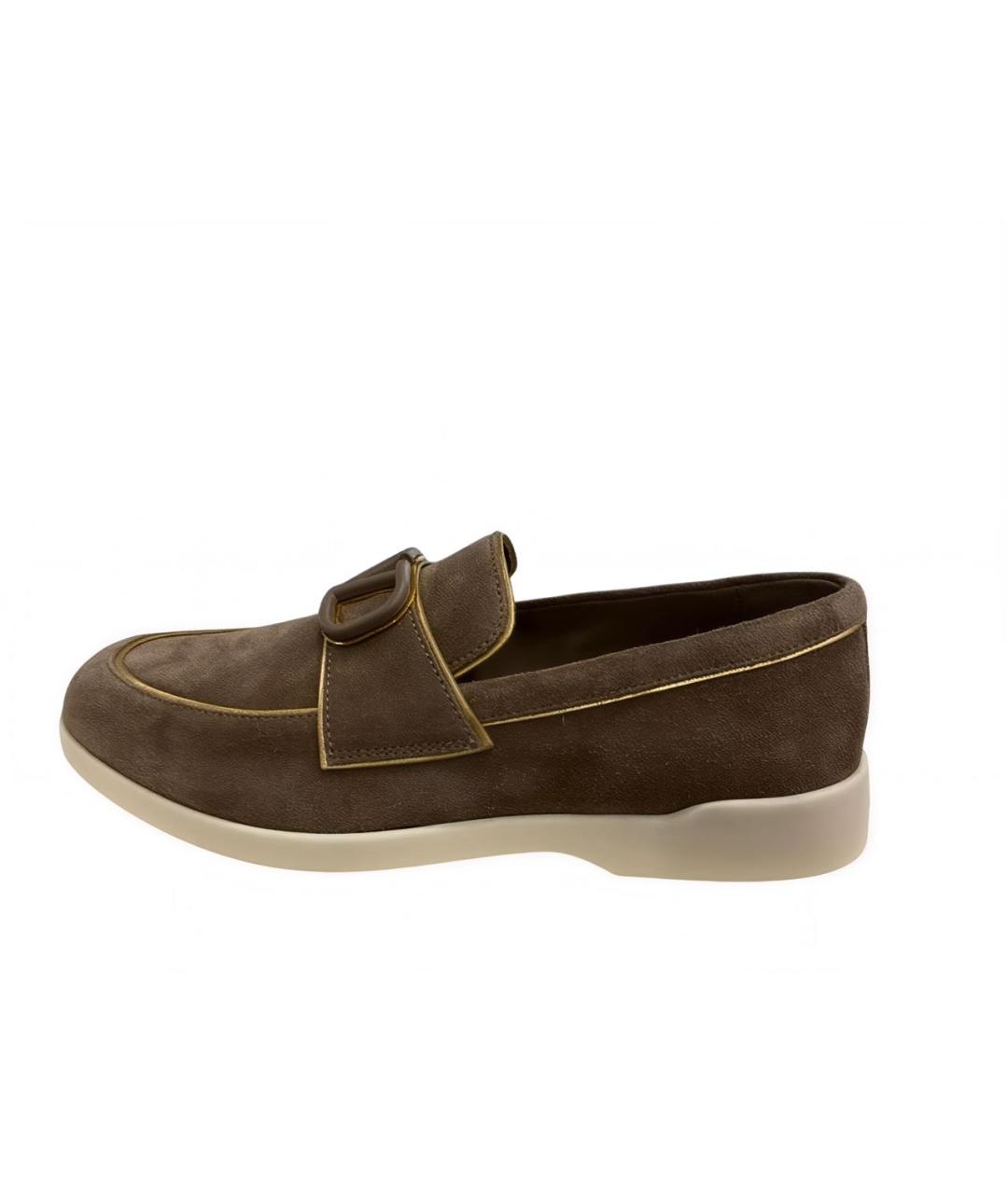 VALENTINO Бежевые замшевые лоферы, фото 5