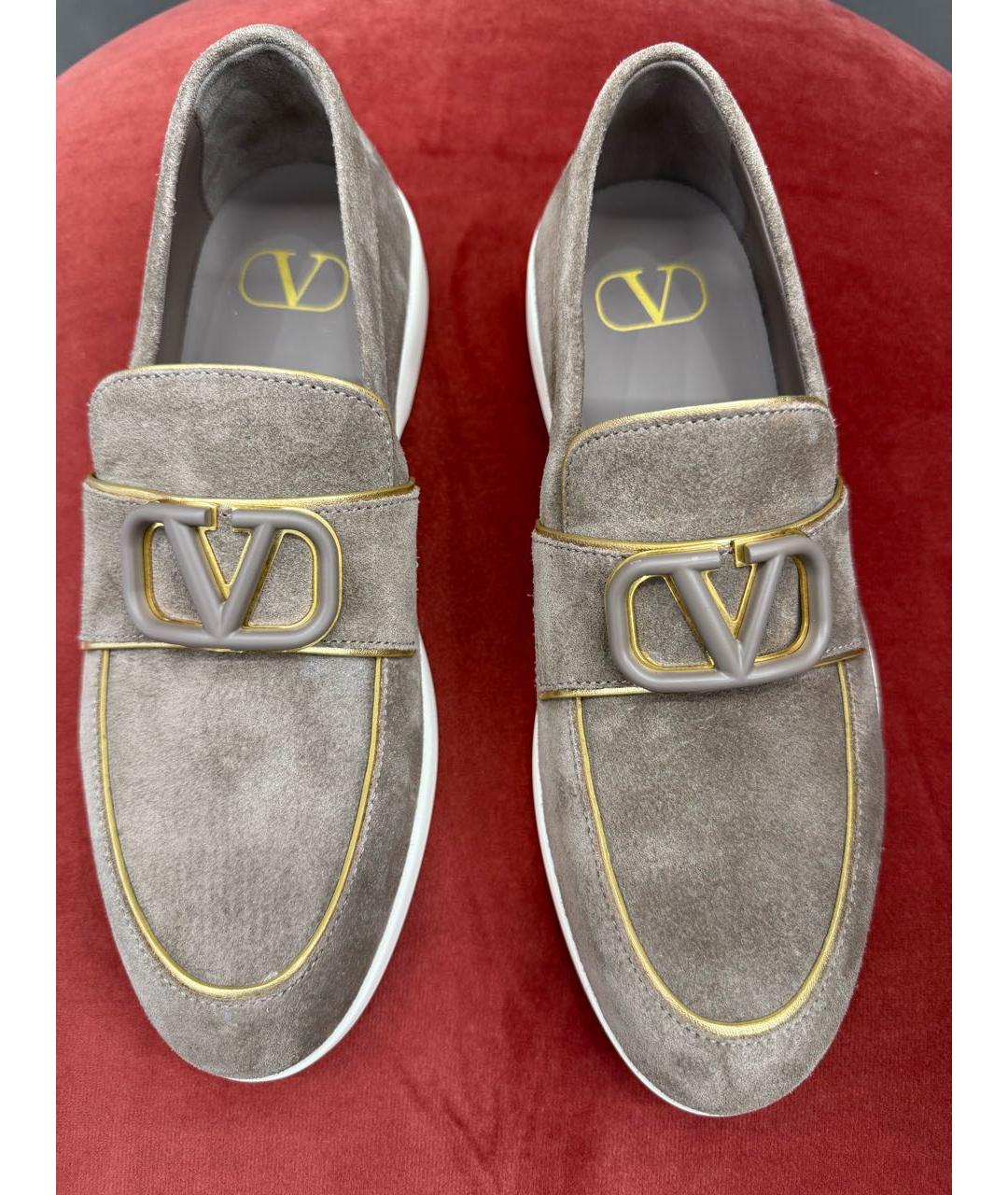 VALENTINO Бежевые замшевые лоферы, фото 4