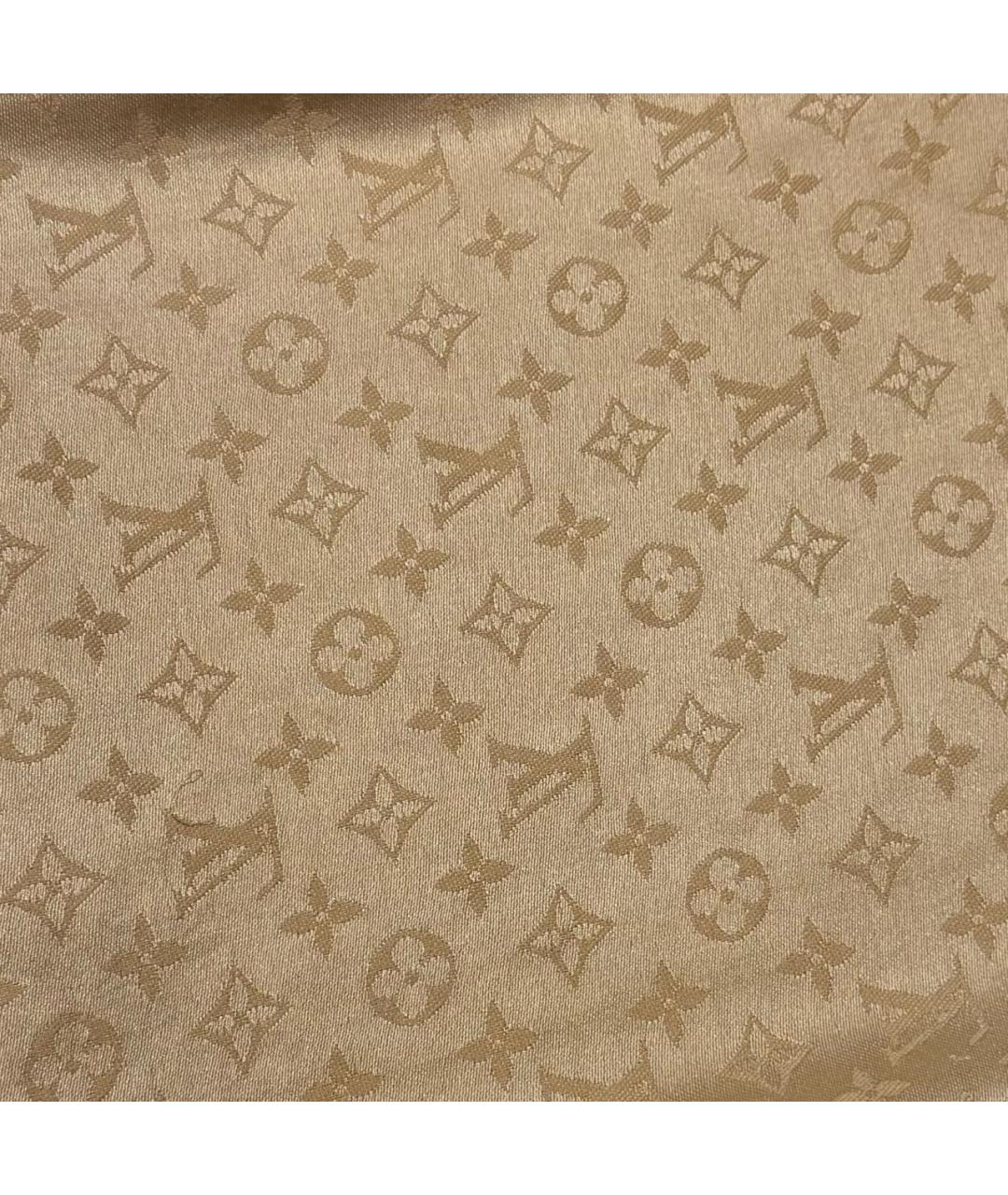 LOUIS VUITTON Бежевый шелковый шарф, фото 2