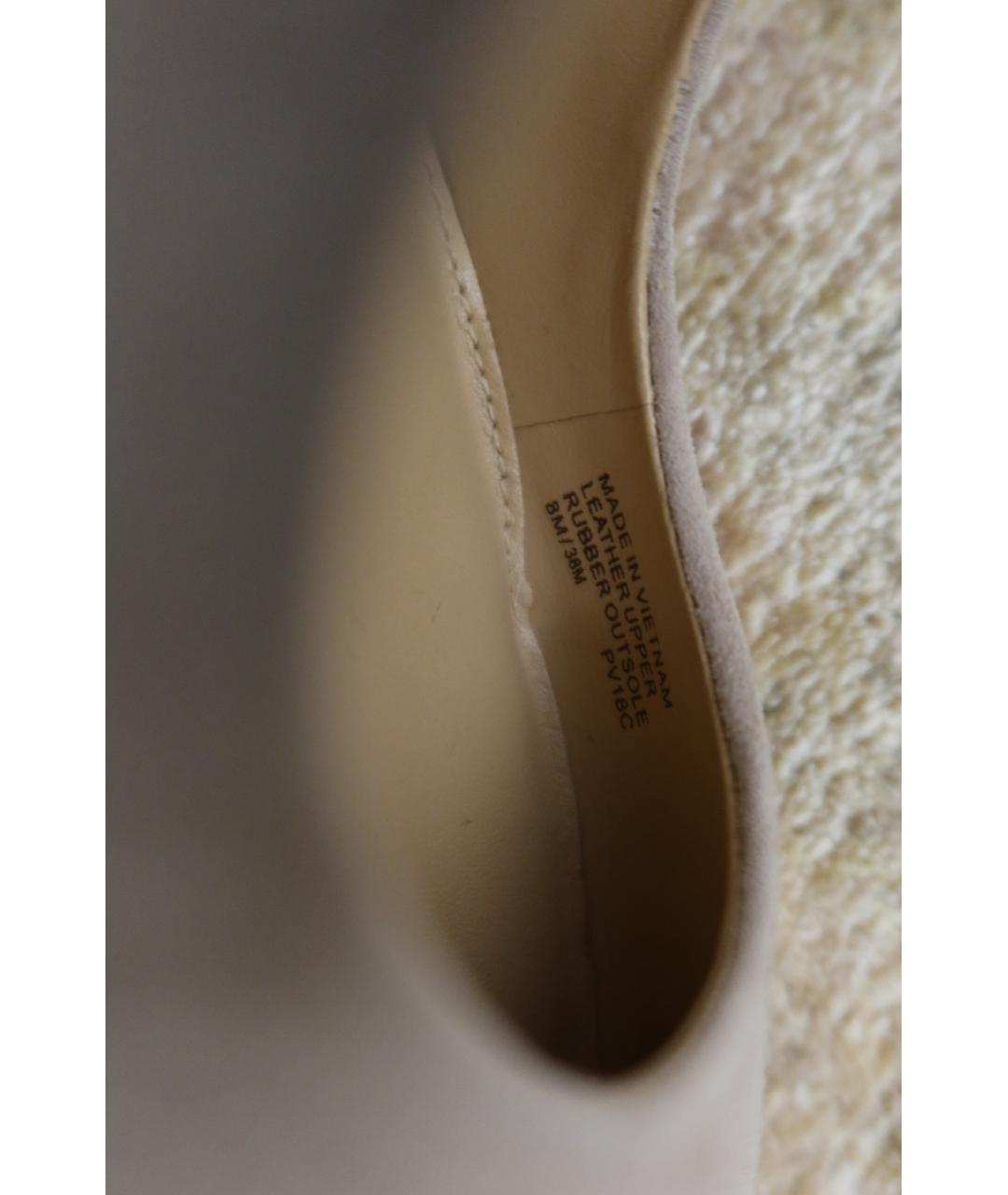 MICHAEL MICHAEL KORS Бежевые замшевые лодочки на низком каблуке, фото 7