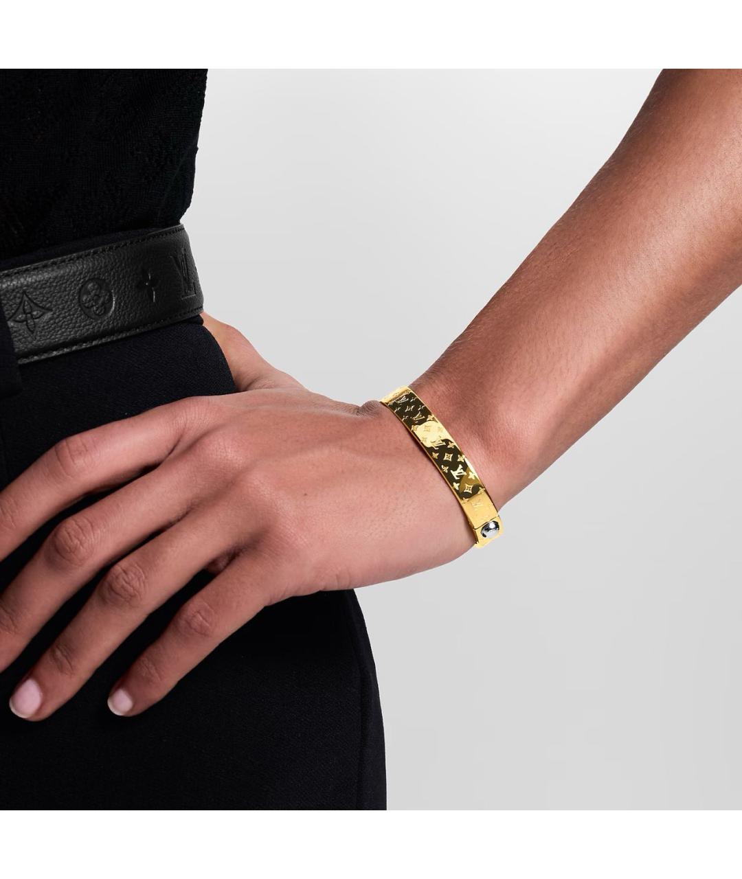 LOUIS VUITTON Золотой металлический браслет, фото 3