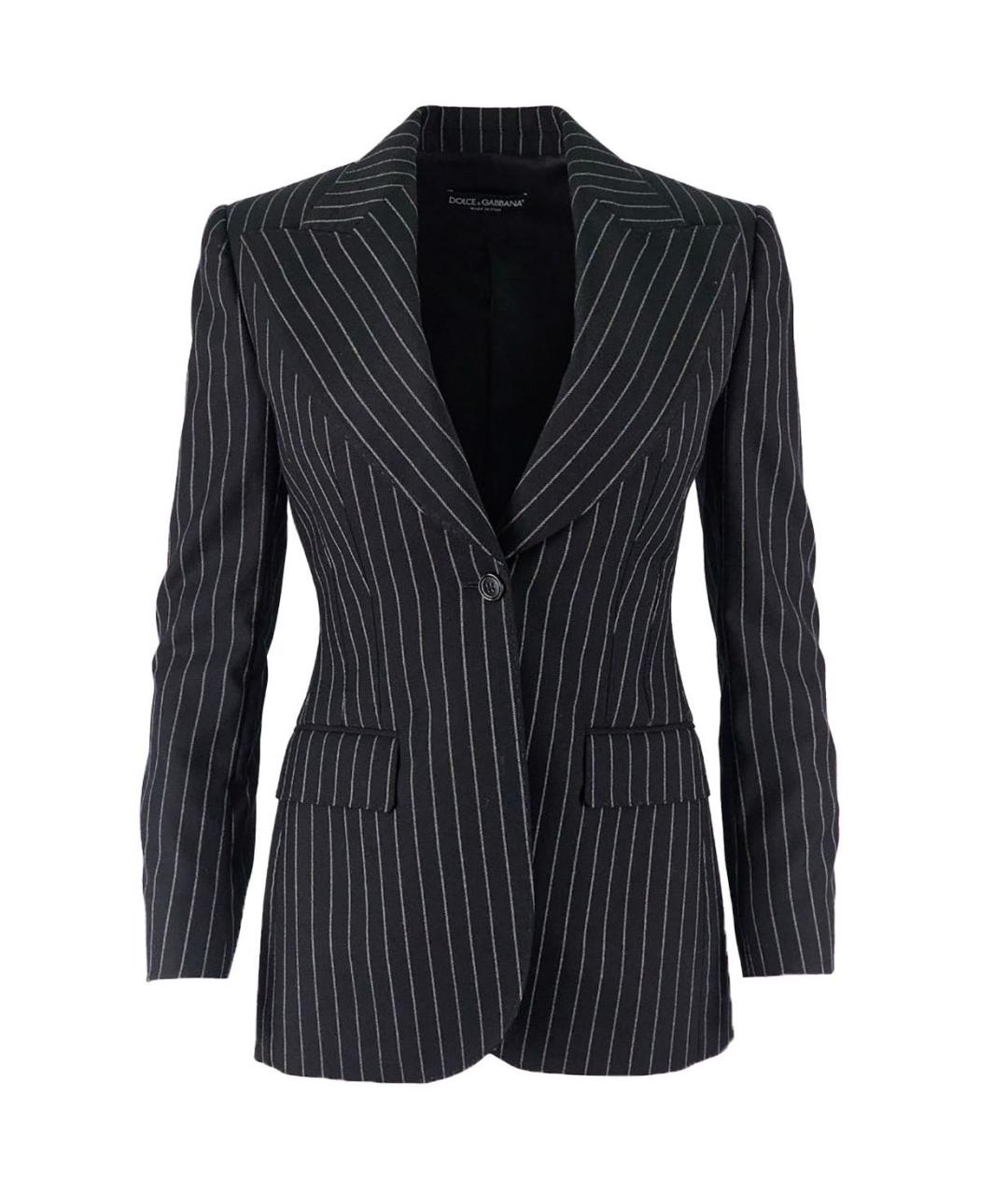DOLCE&GABBANA Черный шерстяной жакет/пиджак, фото 1