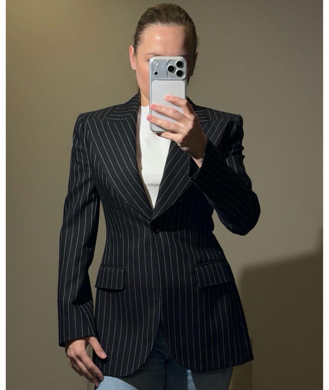 DOLCE&GABBANA Черный шерстяной жакет/пиджак, фото 5