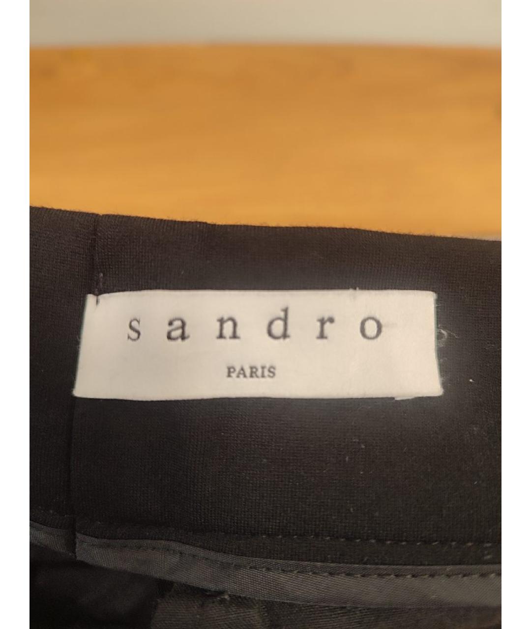 SANDRO Черные вискозные прямые брюки, фото 3