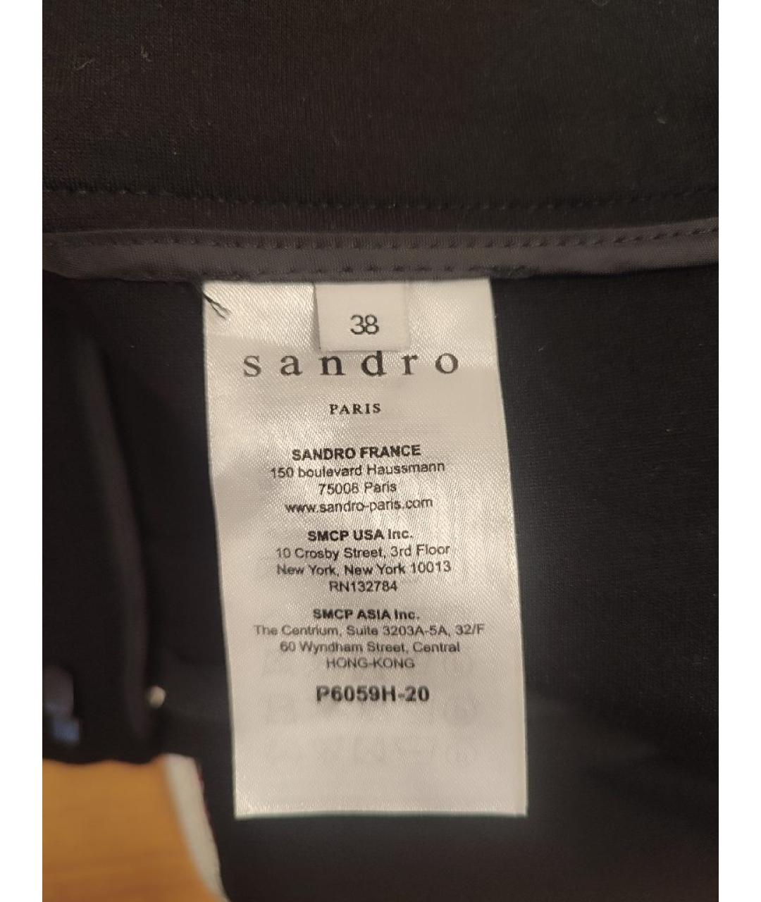 SANDRO Черные вискозные прямые брюки, фото 8