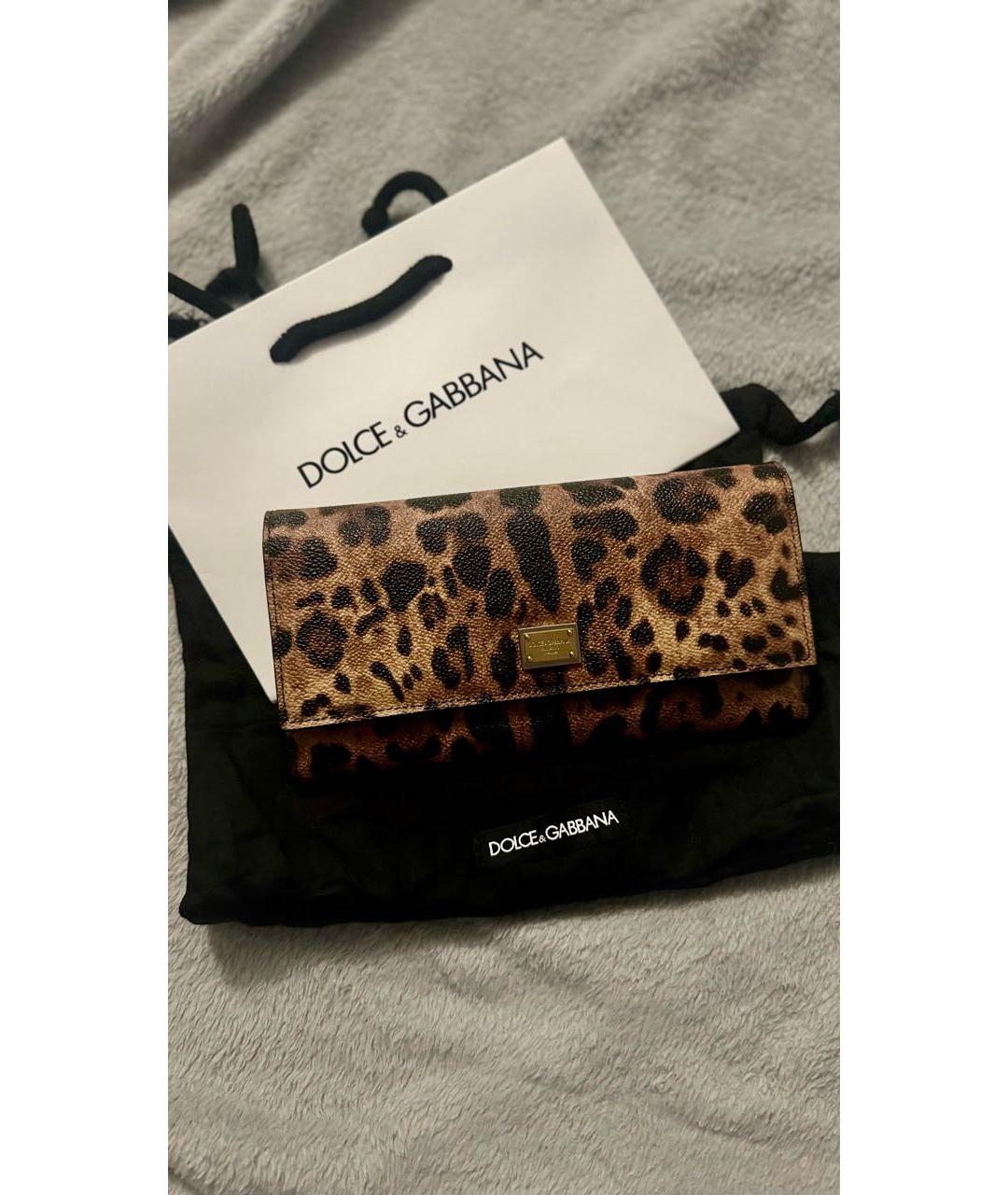 DOLCE&GABBANA Коричневый кожаный кошелек, фото 6