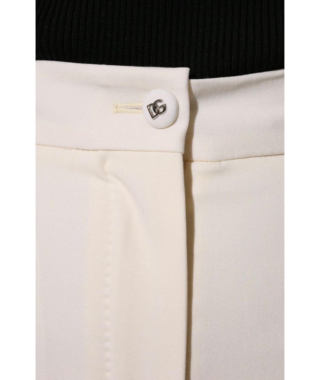DOLCE&GABBANA Белые шерстяные брюки узкие, фото 4