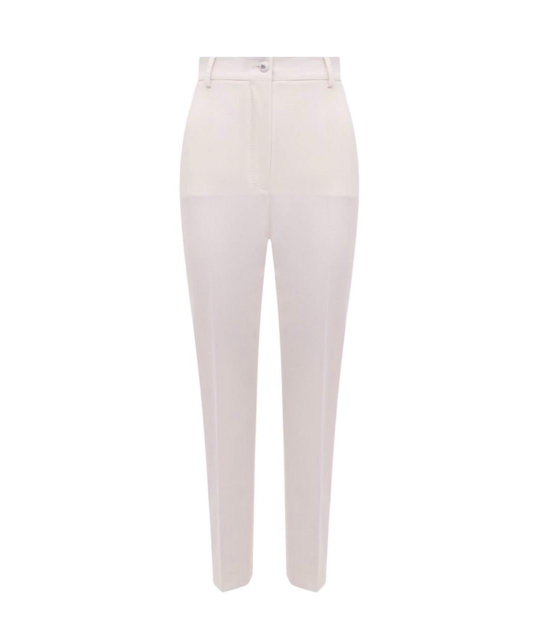 DOLCE&GABBANA Белые шерстяные брюки узкие, фото 1