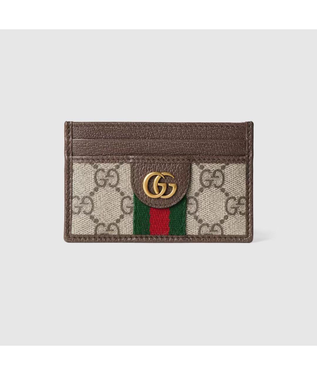 GUCCI Коричневый кожаный кардхолдер, фото 5