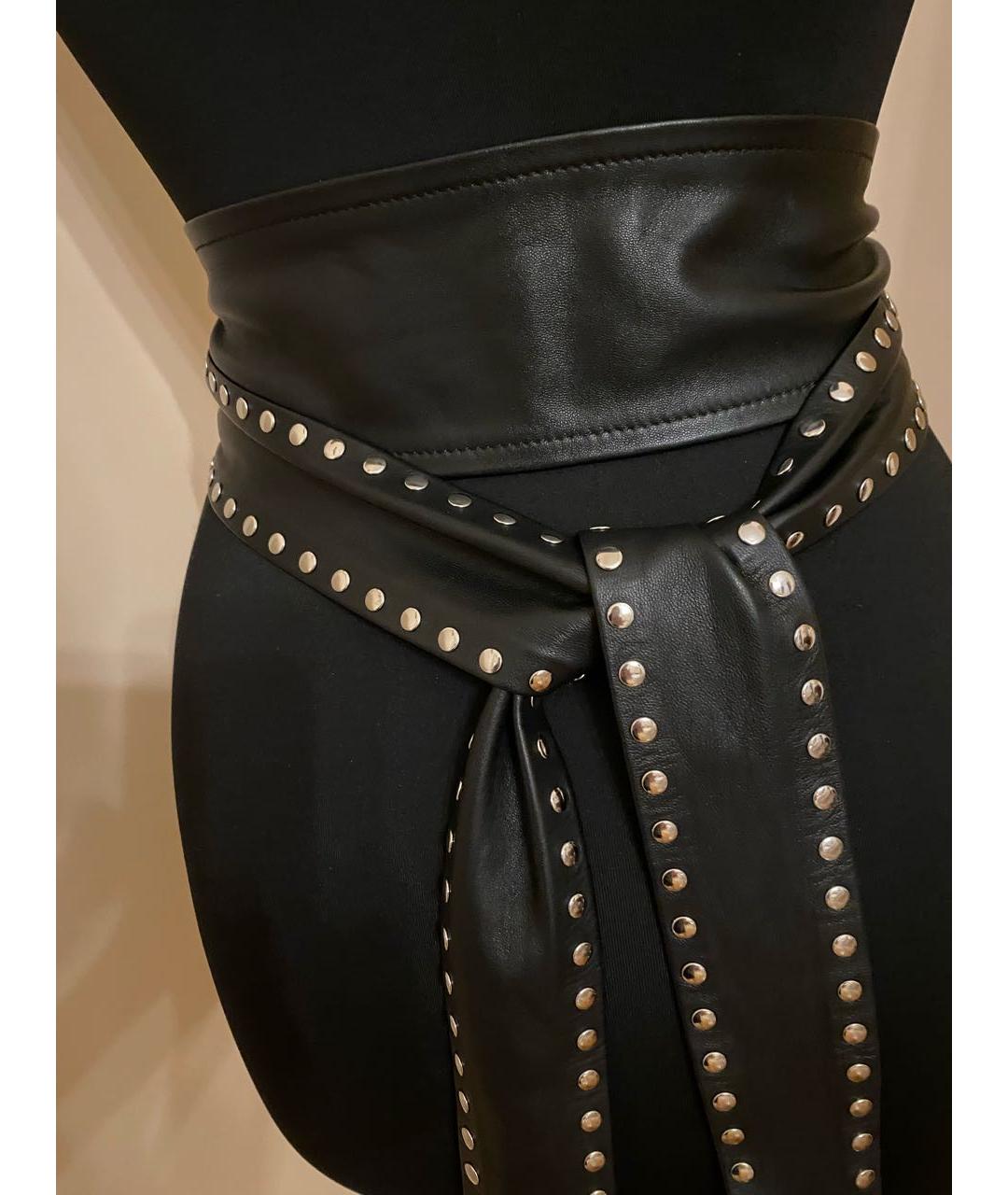 IRO Черный кожаный ремень, фото 4