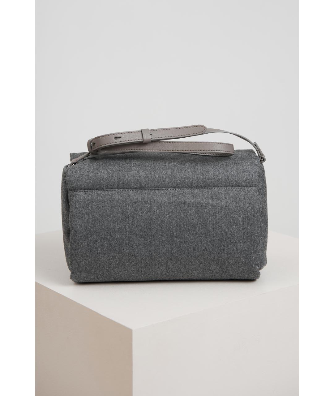 BRUNELLO CUCINELLI Серая тканевая сумка через плечо, фото 4