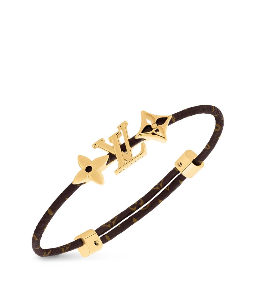 LOUIS VUITTON Коричневый кожаный браслет, фото 2
