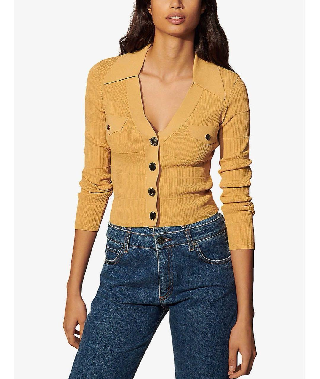 SANDRO Горчичный вискозный джемпер / свитер, фото 3