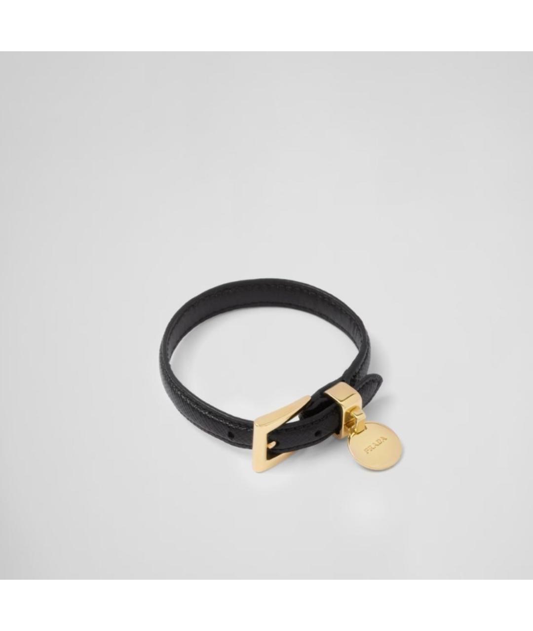 PRADA Черный кожаный браслет, фото 3
