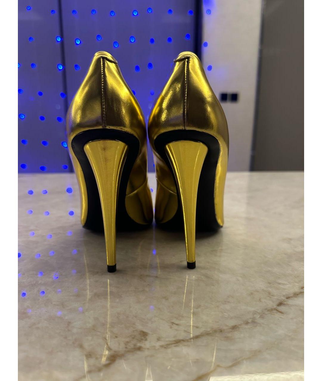 GIUSEPPE ZANOTTI DESIGN Золотые туфли из искусственной кожи, фото 4