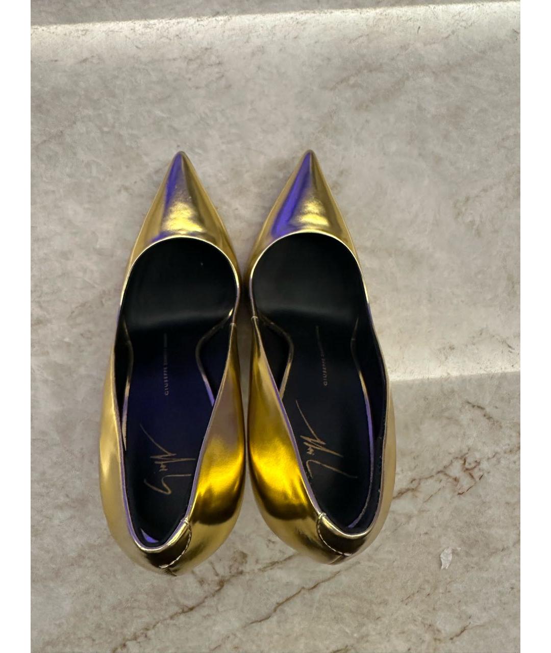GIUSEPPE ZANOTTI DESIGN Золотые туфли из искусственной кожи, фото 3