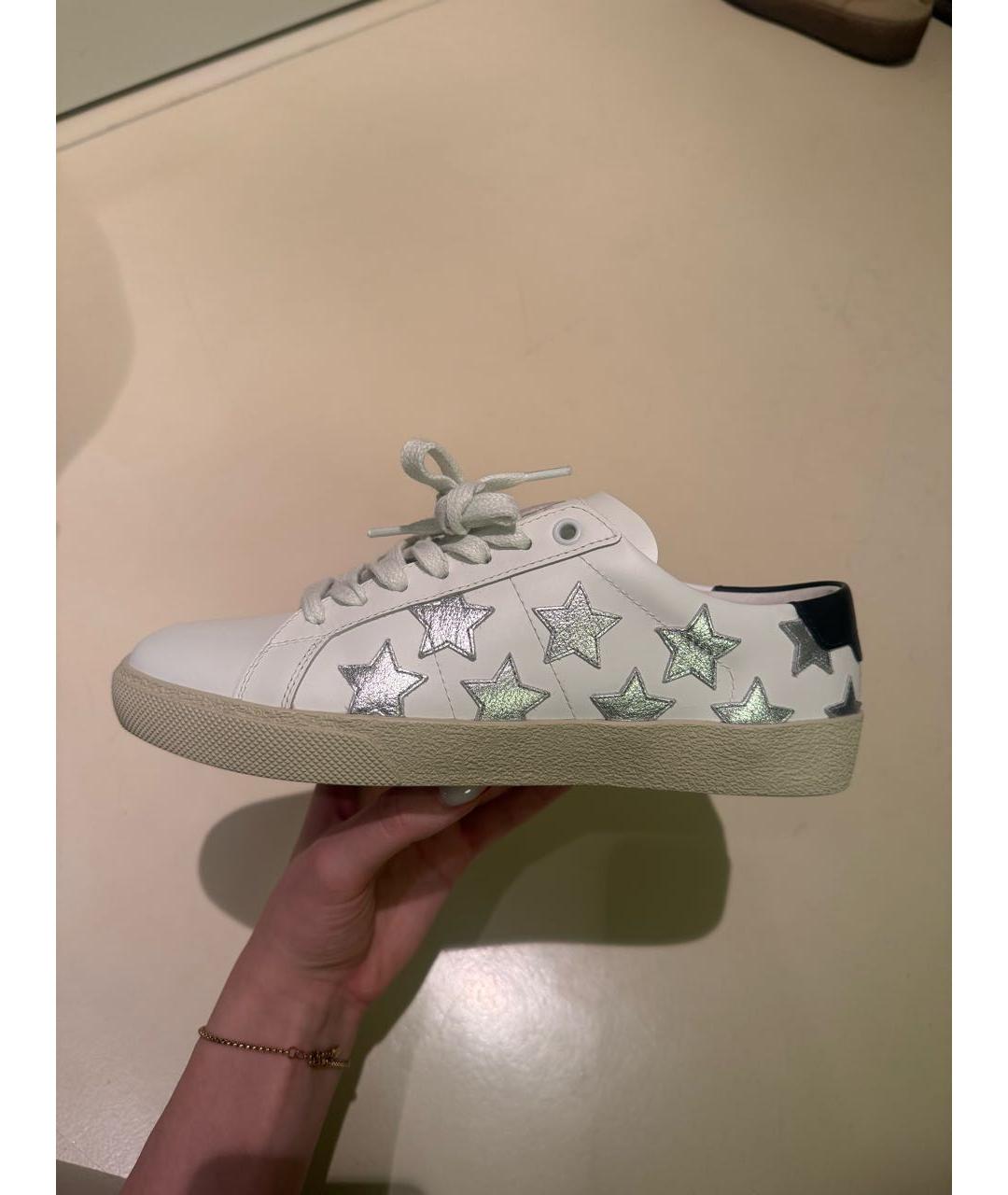 SAINT LAURENT Белые кожаные кеды, фото 6