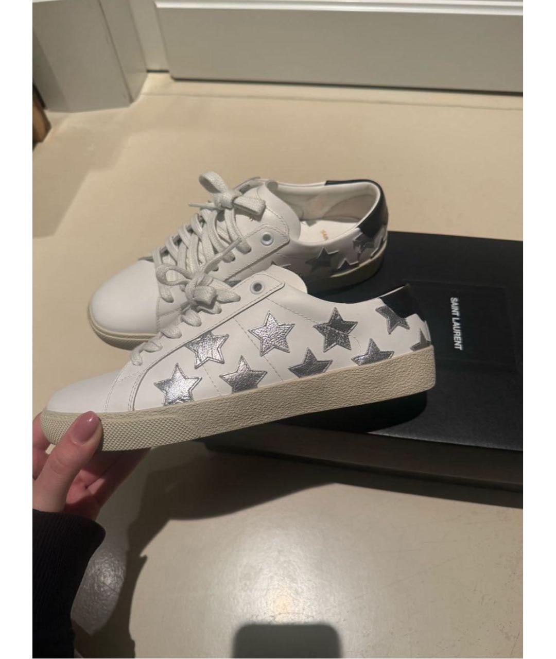 SAINT LAURENT Белые кожаные кеды, фото 5