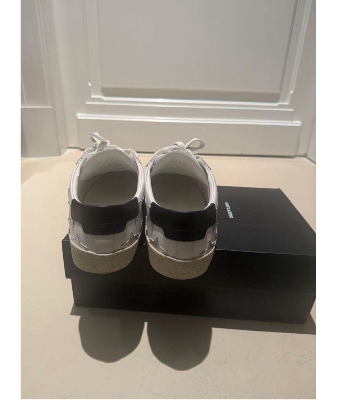 SAINT LAURENT Белые кожаные кеды, фото 4