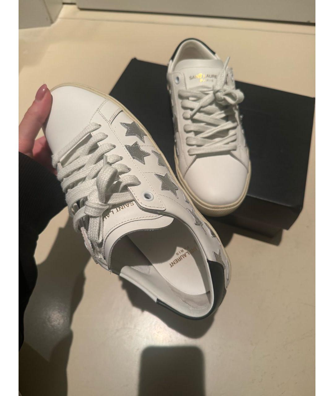 SAINT LAURENT Белые кожаные кеды, фото 3