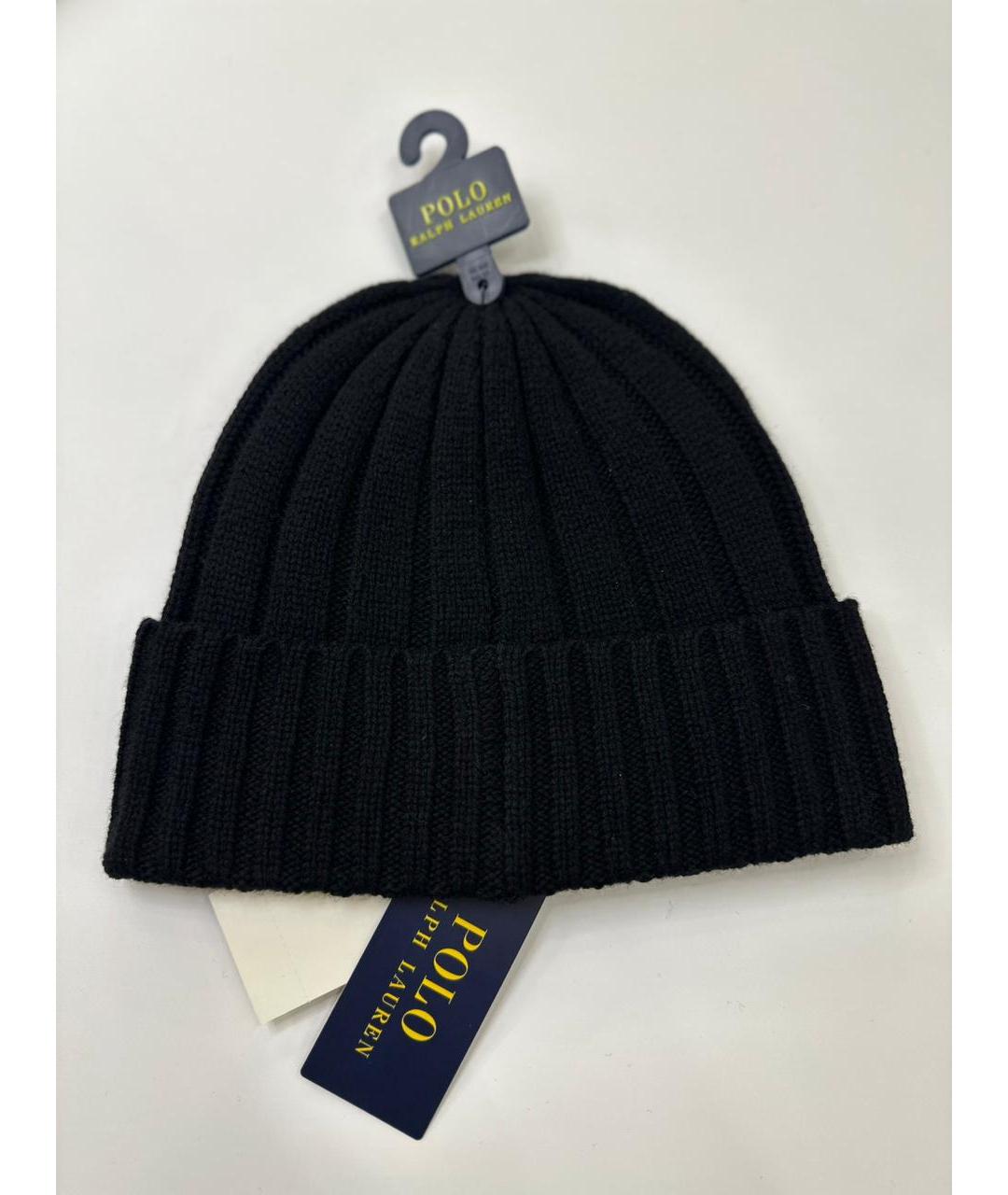 POLO RALPH LAUREN Черная шерстяная шапка, фото 2
