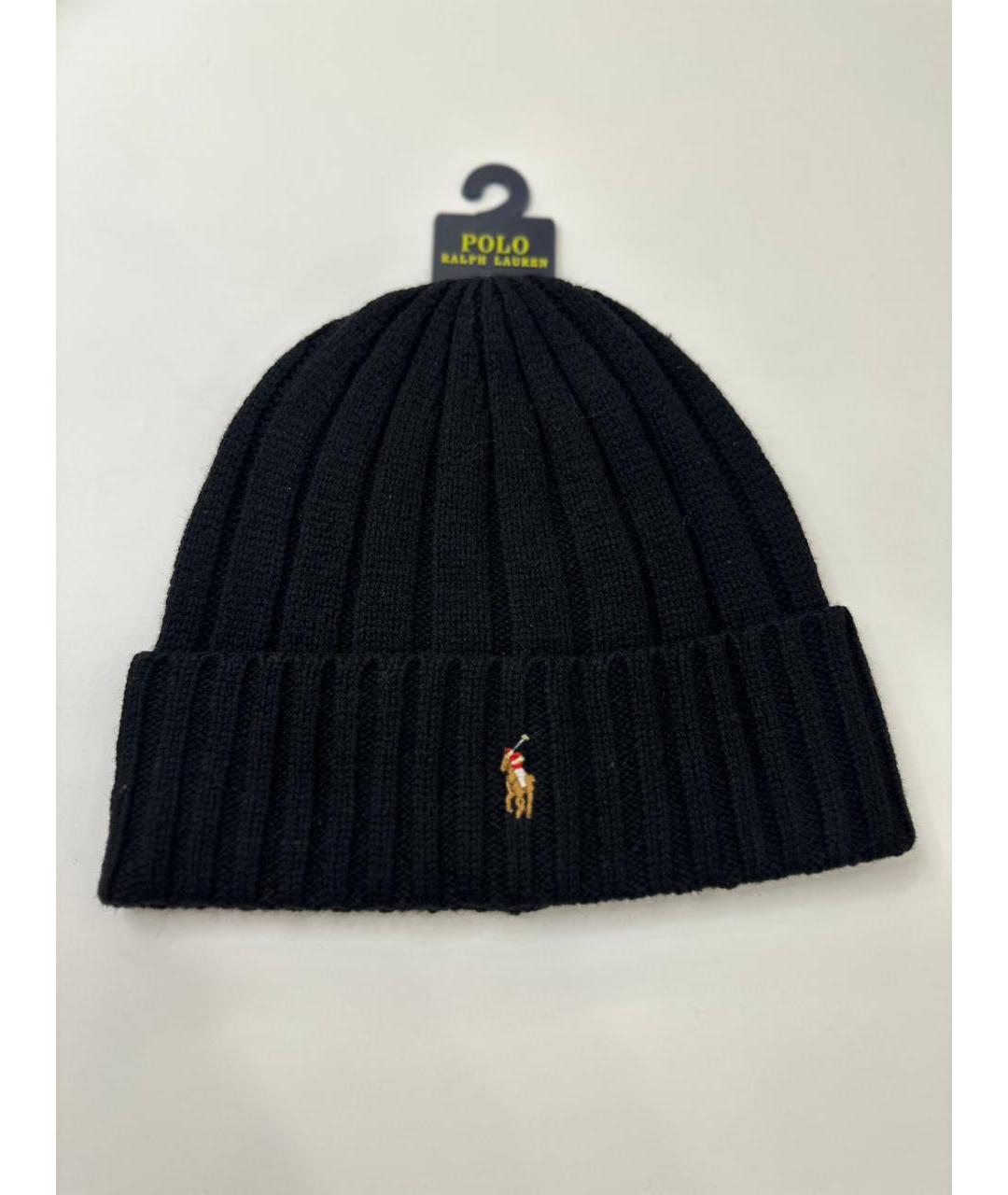 POLO RALPH LAUREN Черная шерстяная шапка, фото 4