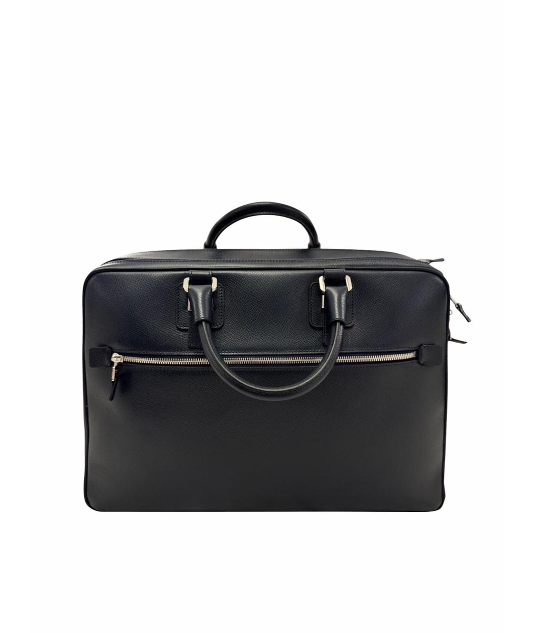 SERAPIAN Темно-синий кожаный портфель, фото 8