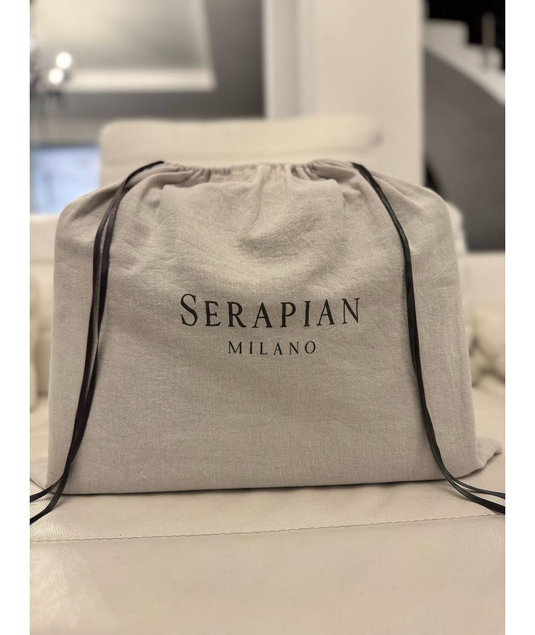 SERAPIAN Темно-синий кожаный портфель, фото 7