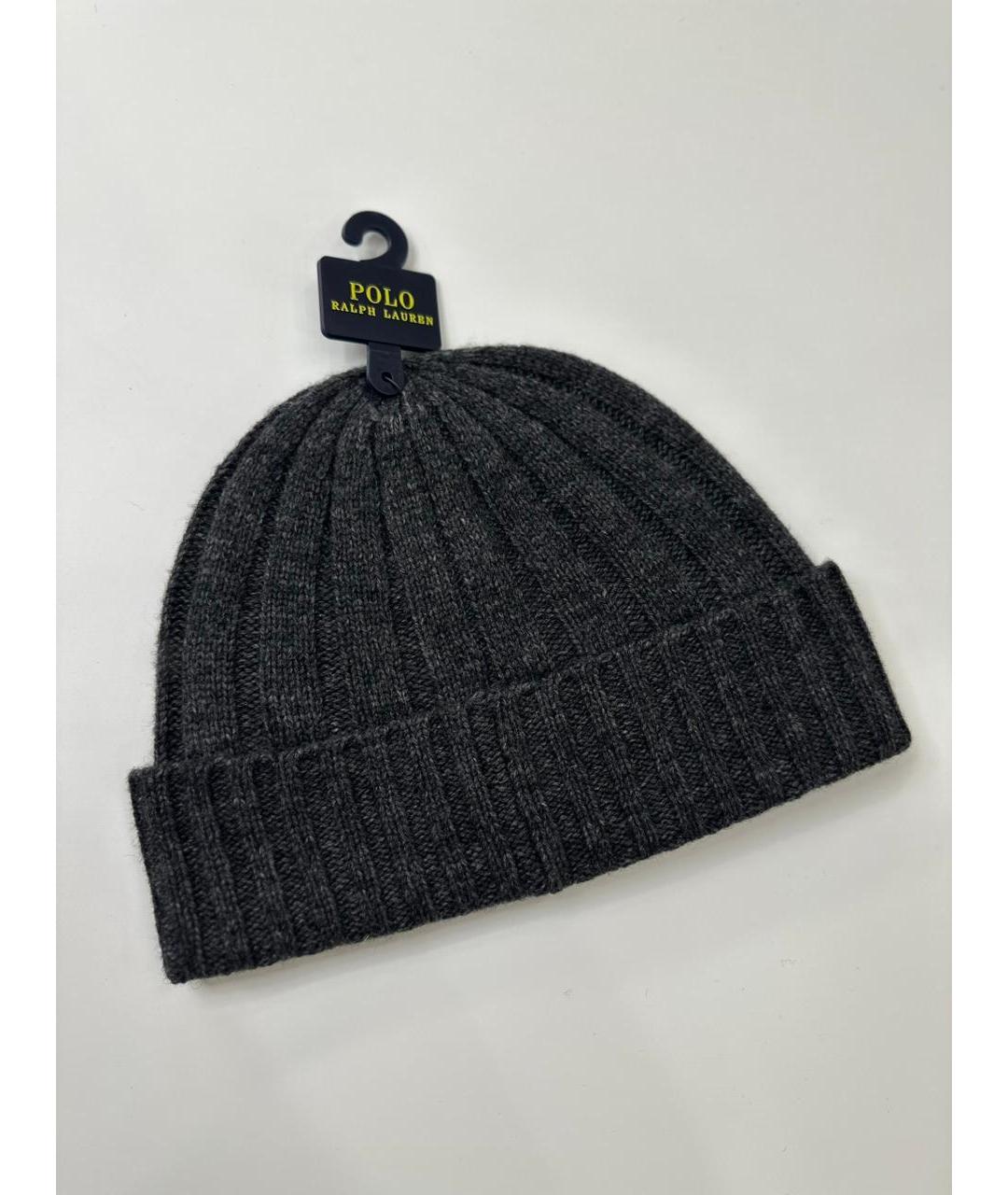 POLO RALPH LAUREN Серая шерстяная шапка, фото 3