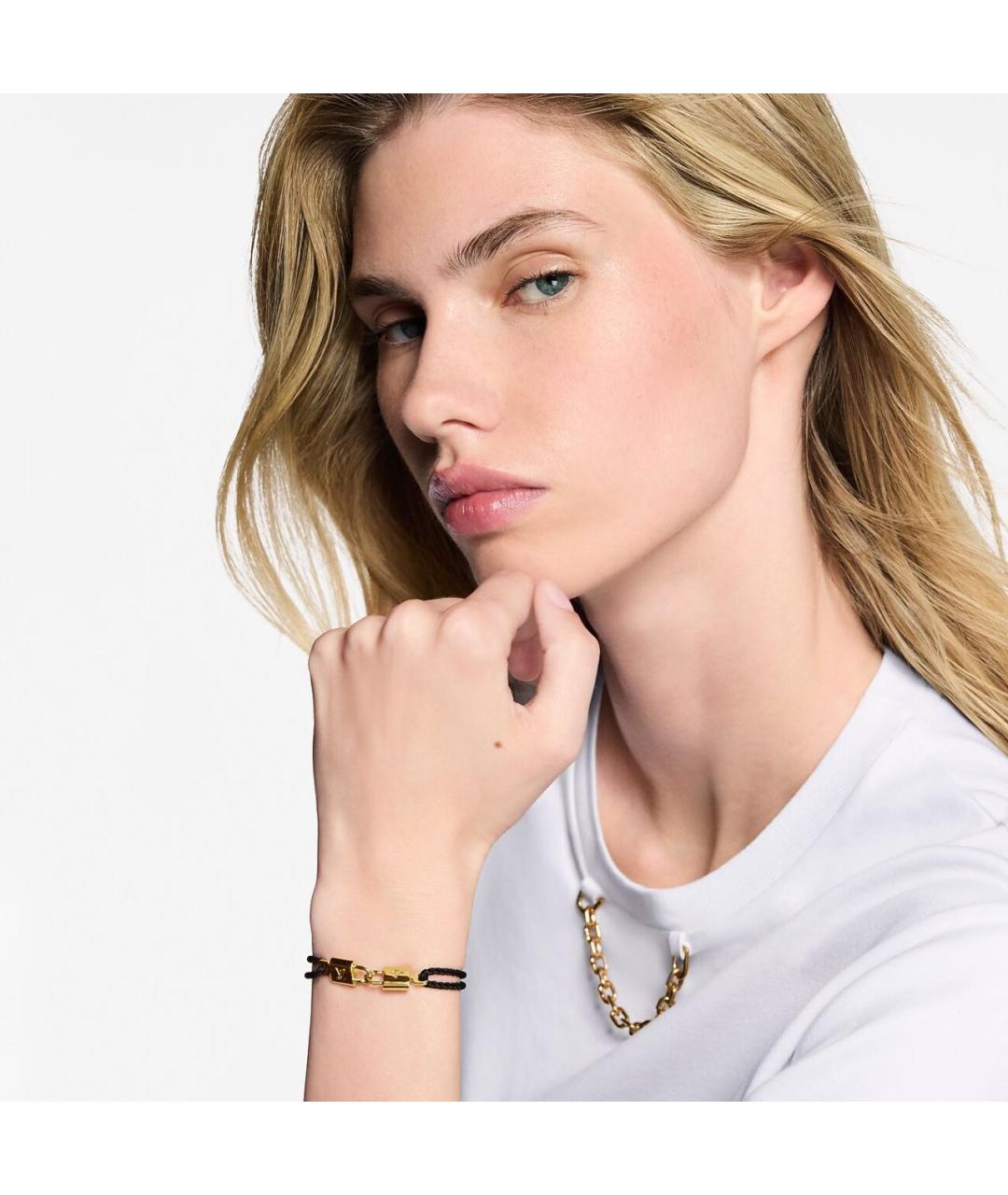 LOUIS VUITTON Черный металлический браслет, фото 3