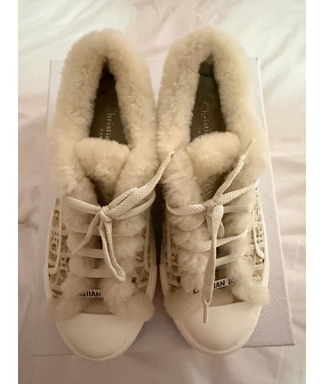 CHRISTIAN DIOR Бежевые текстильные кеды, фото 3