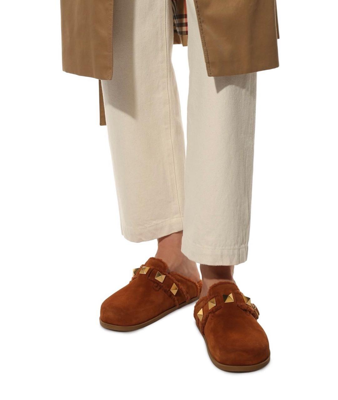 VALENTINO Коричневые замшевые сабо, фото 6