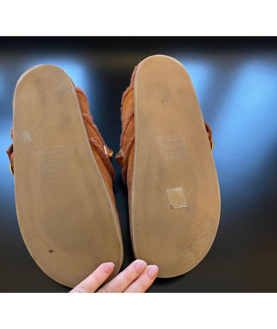 VALENTINO Коричневые замшевые сабо, фото 4