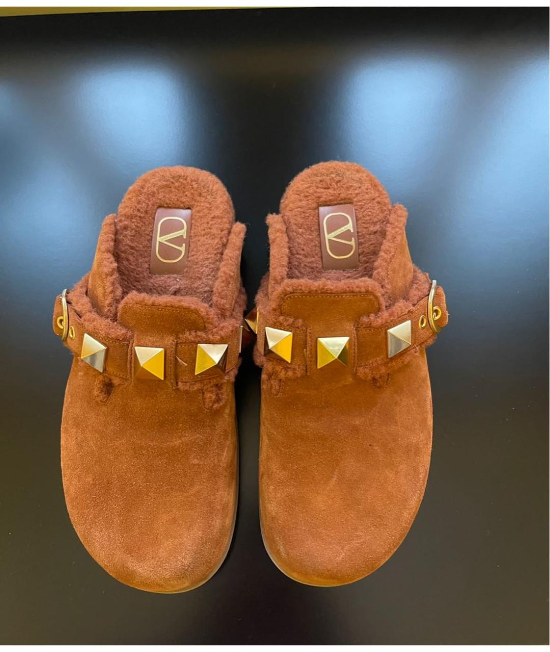 VALENTINO Коричневые замшевые сабо, фото 2