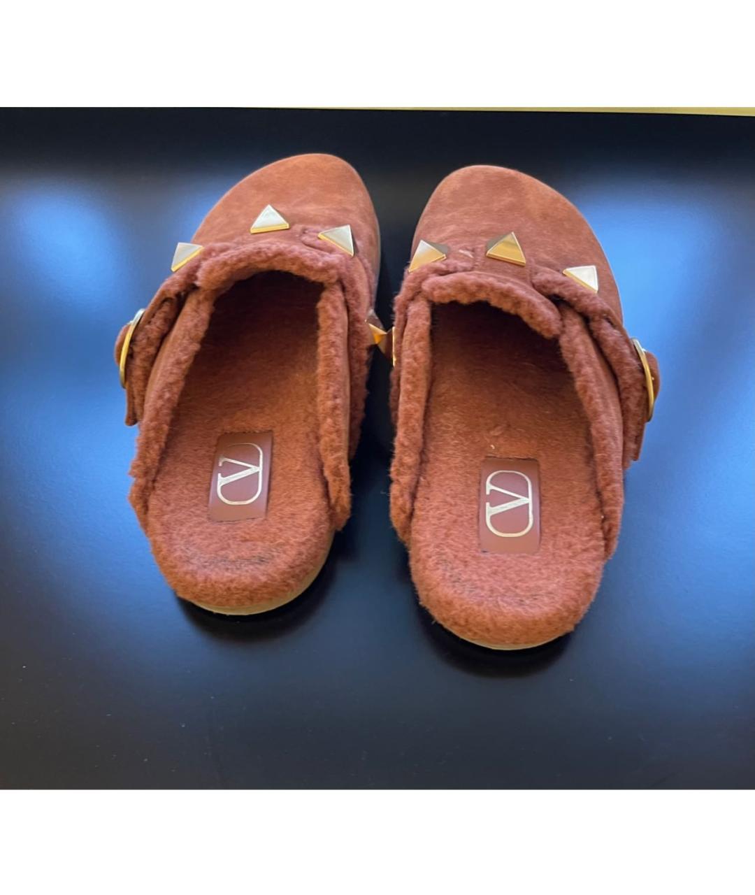 VALENTINO Коричневые замшевые сабо, фото 3