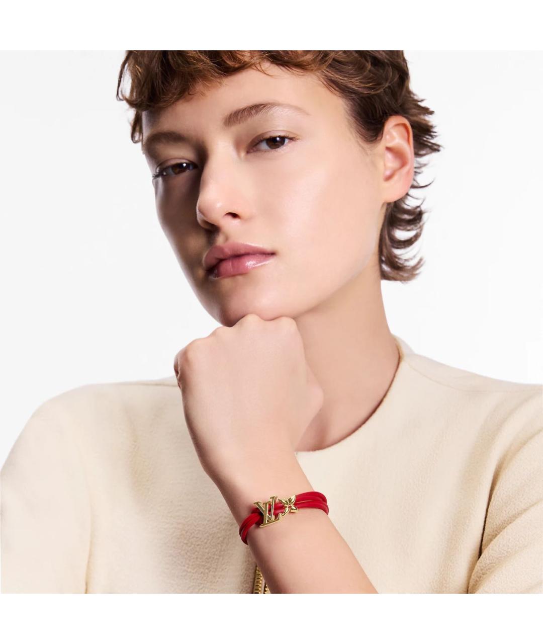 LOUIS VUITTON Красный металлический браслет, фото 3
