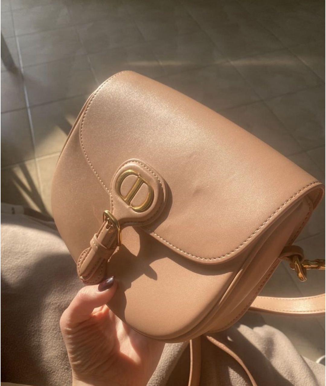 CHRISTIAN DIOR Коралловая кожаная сумка через плечо, фото 2