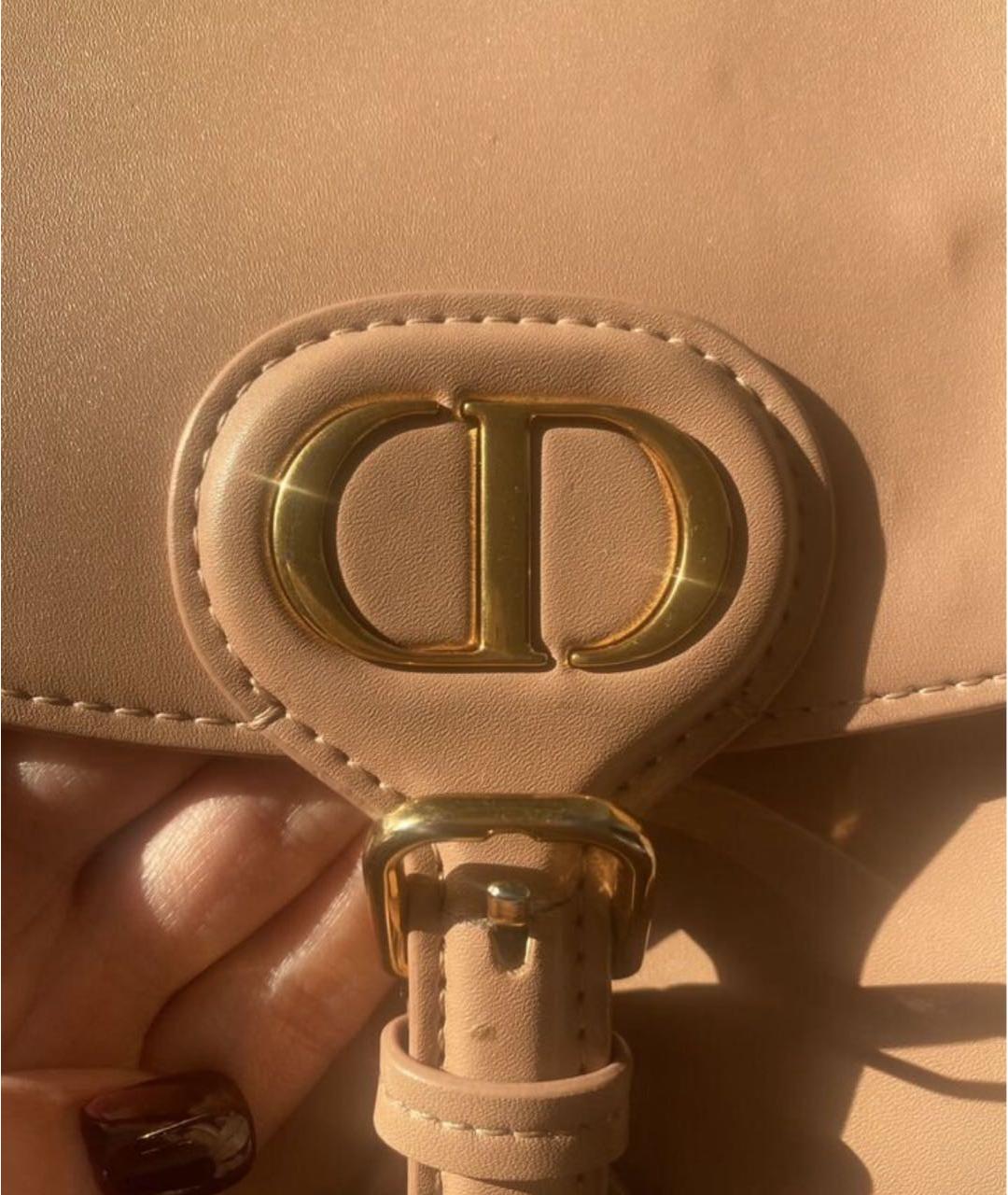 CHRISTIAN DIOR Коралловая кожаная сумка через плечо, фото 8